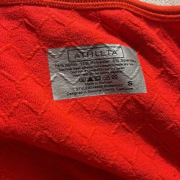 Athleta Orange Seamless Sequence Honeycomb Compression Tank S - Picture 6 of 6